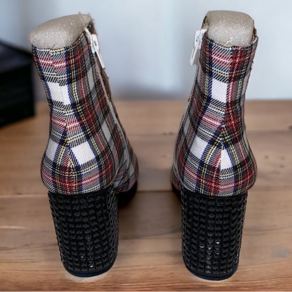 NWT Betsey Johnson Kassie Plaid Beaded Heel Ankle Booties Size 7 | $109 - Picture 10 of 10